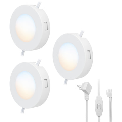 Enbrighten Color Changing Cabinet Puck Lights Plug-In, White