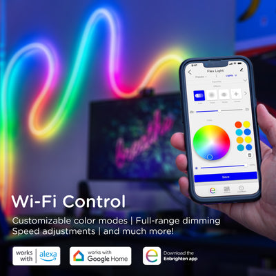 Enbrighten VIBE WiFi Spectrum Indoor Color-Changing LED Flex Light, 16ft.