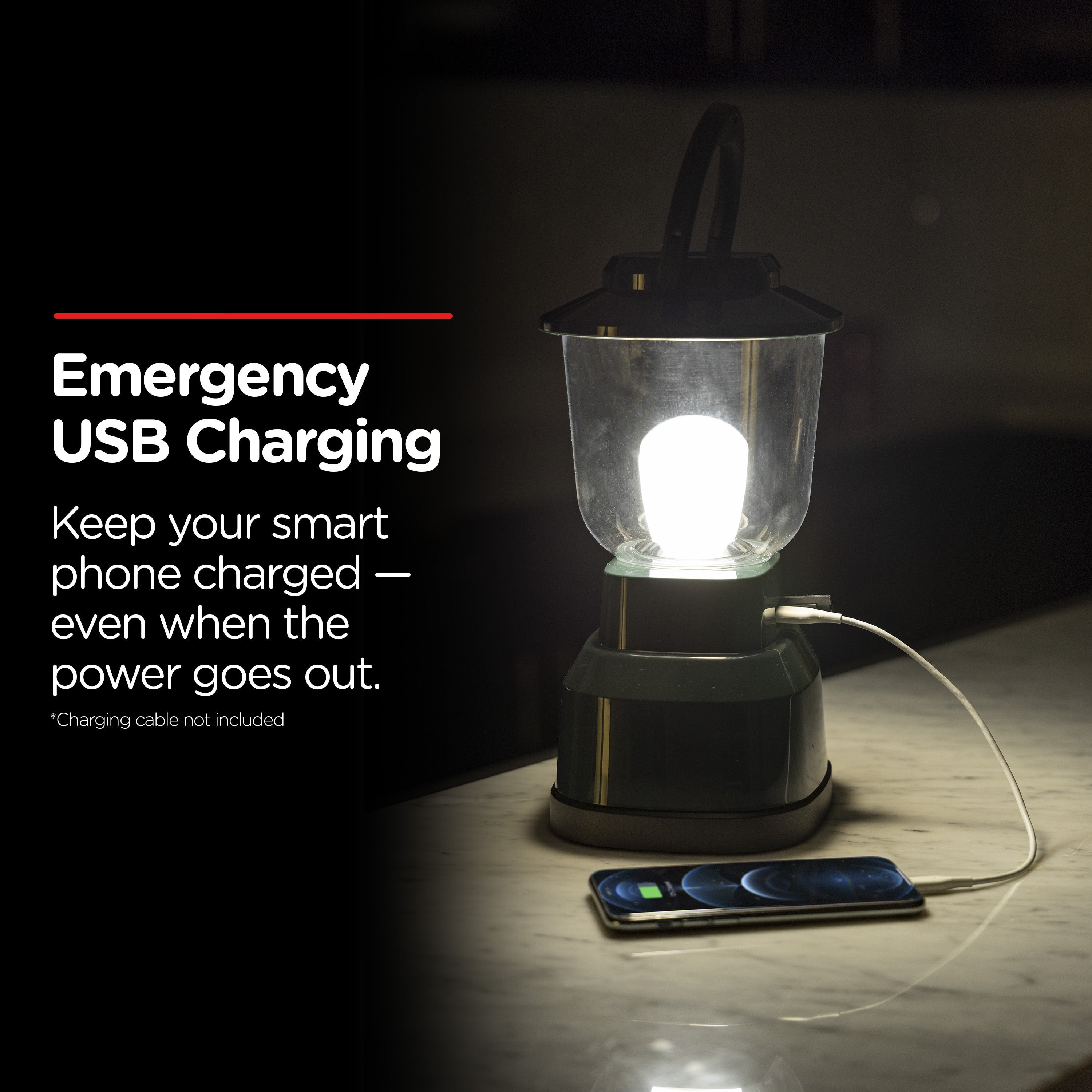 Enbrighten LED 6D USB Charging Lantern, Green