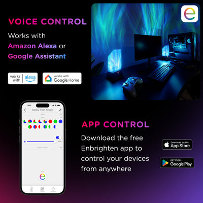 Enbrighten VIBE WiFi Galaxy Projector Titan Tower Night Lights