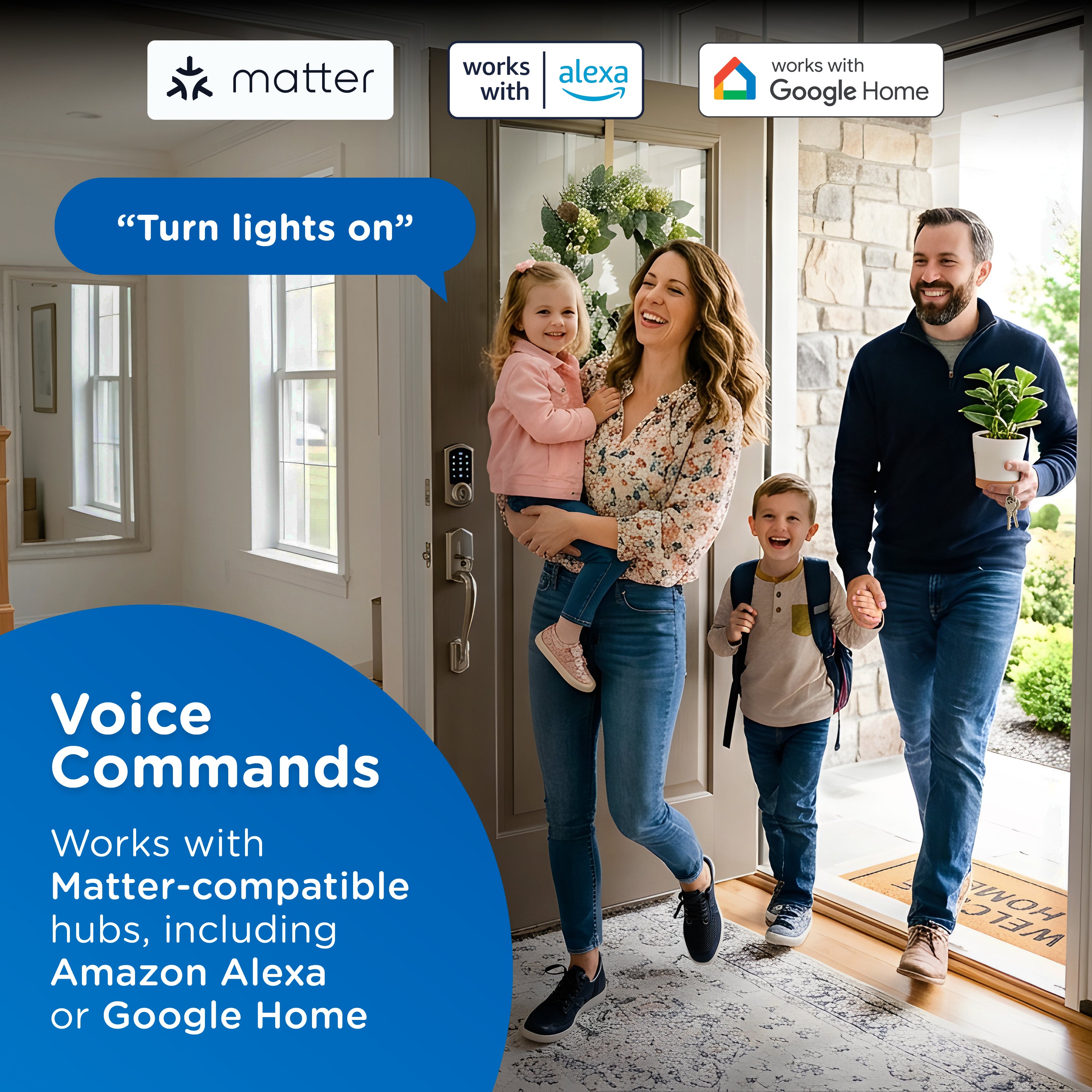 Enbrighten Smart Dimmer Light Switch, Matter, Plastic Yoke, Flying Leads