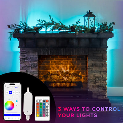 Enbrighten VIBE WiFi Spectrum Indoor Color-Changing LED Strip Lights, 50ft.