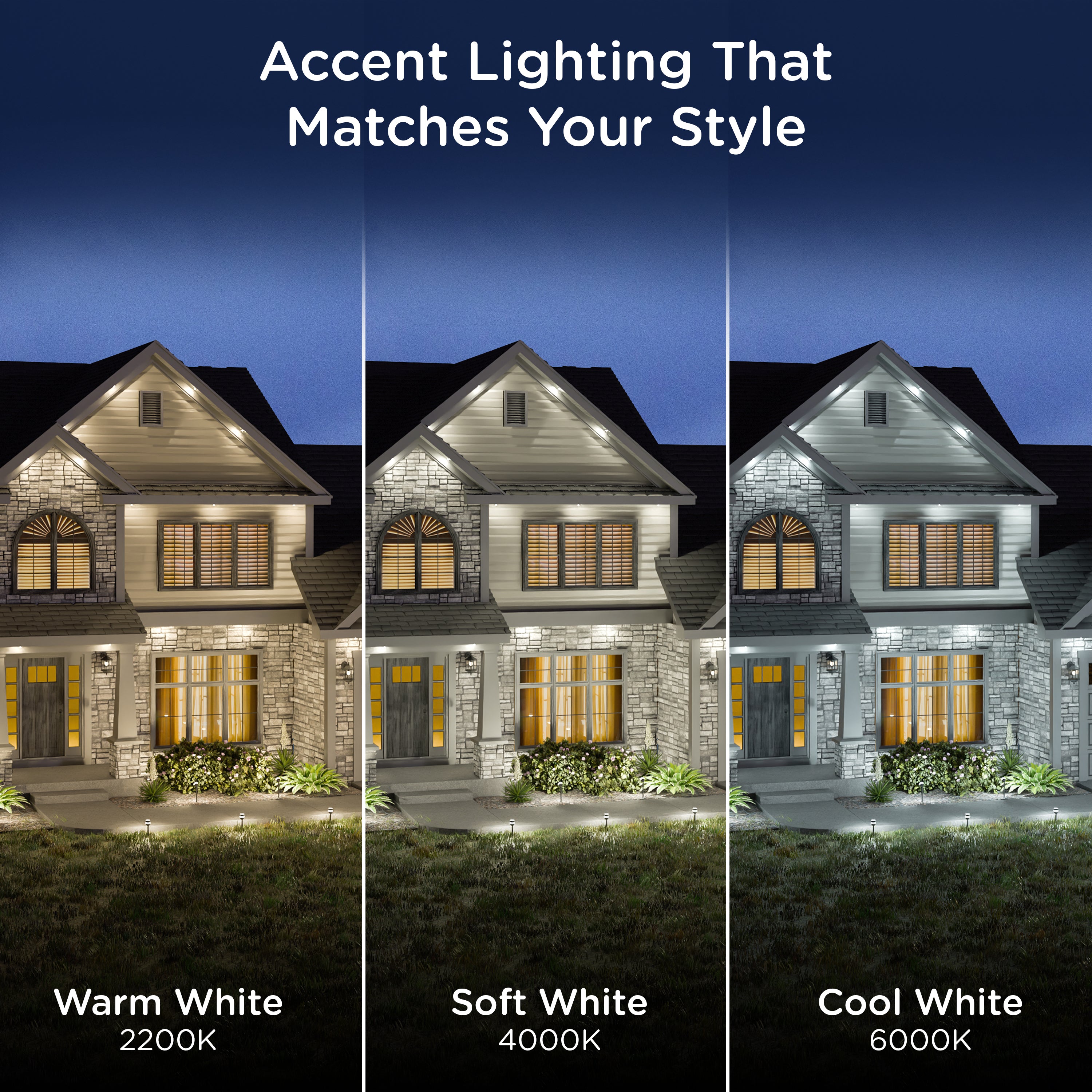Enbrighten VIBE WiFi Color-Changing Permanent Outdoor Eternity Accent Lights, 24 Lights, 100ft. White Cord