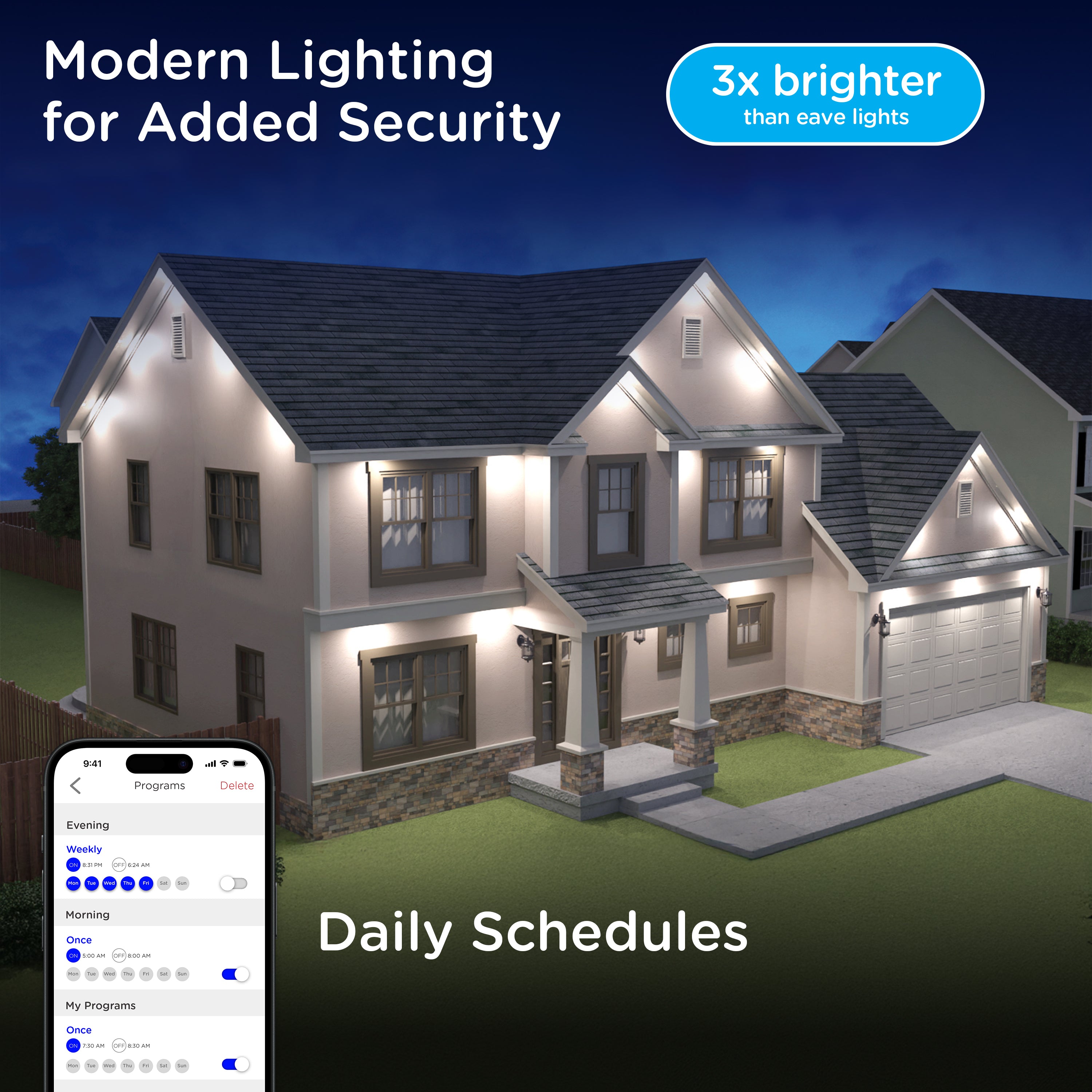 Enbrighten VIBE WiFi Color-Changing Permanent Outdoor Eternity Accent Lights, 24 Lights, 100ft. Black Cord