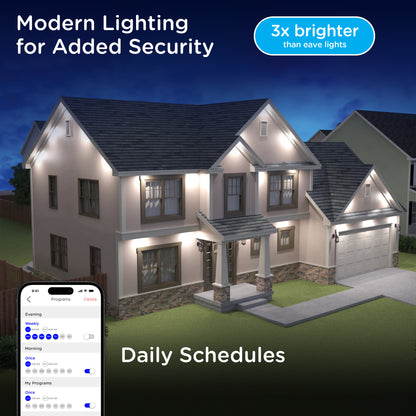 Enbrighten VIBE WiFi Color-Changing Permanent Outdoor Eternity Accent Lights, 24 Lights, 100ft. Black Cord