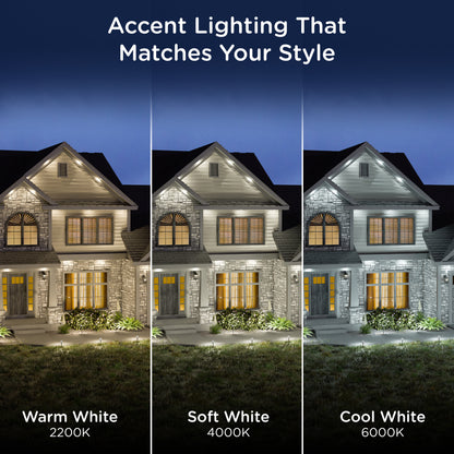Enbrighten VIBE WiFi Color-Changing Permanent Outdoor Eternity Accent Lights, 24 Lights, 100ft. Black Cord