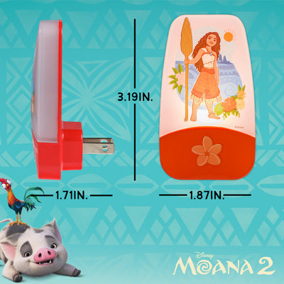 Disney Moana Plug in Night Light for Kids, LED Nightlight Plug into Wall