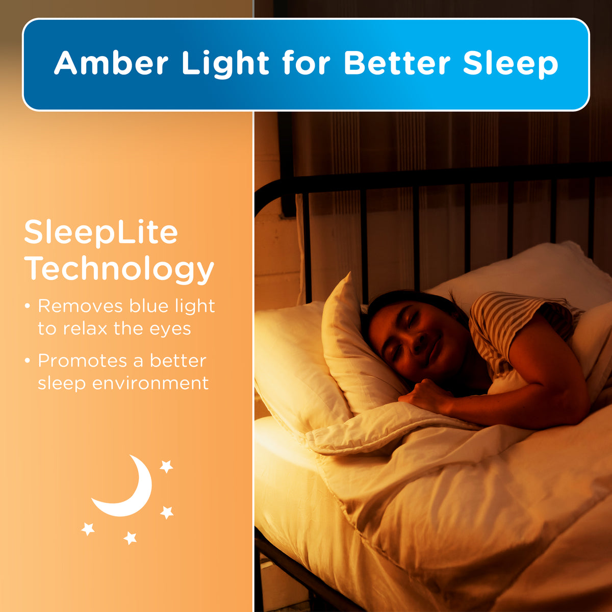 Enbrighten SleepLite Night Light, Motion Select, Motion-Boost, Amber LED, Coverlite, Backlit, Brushed Nickel, 2 Pack