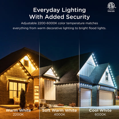 Enbrighten WiFi VIBE Color-Changing Permanent Outdoor Eternity Eave Lights, 108 Lights, 150ft. Black