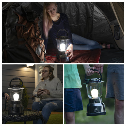 Enbrighten Weather Resistant Dimmable LED Lantern, Nickel Finish