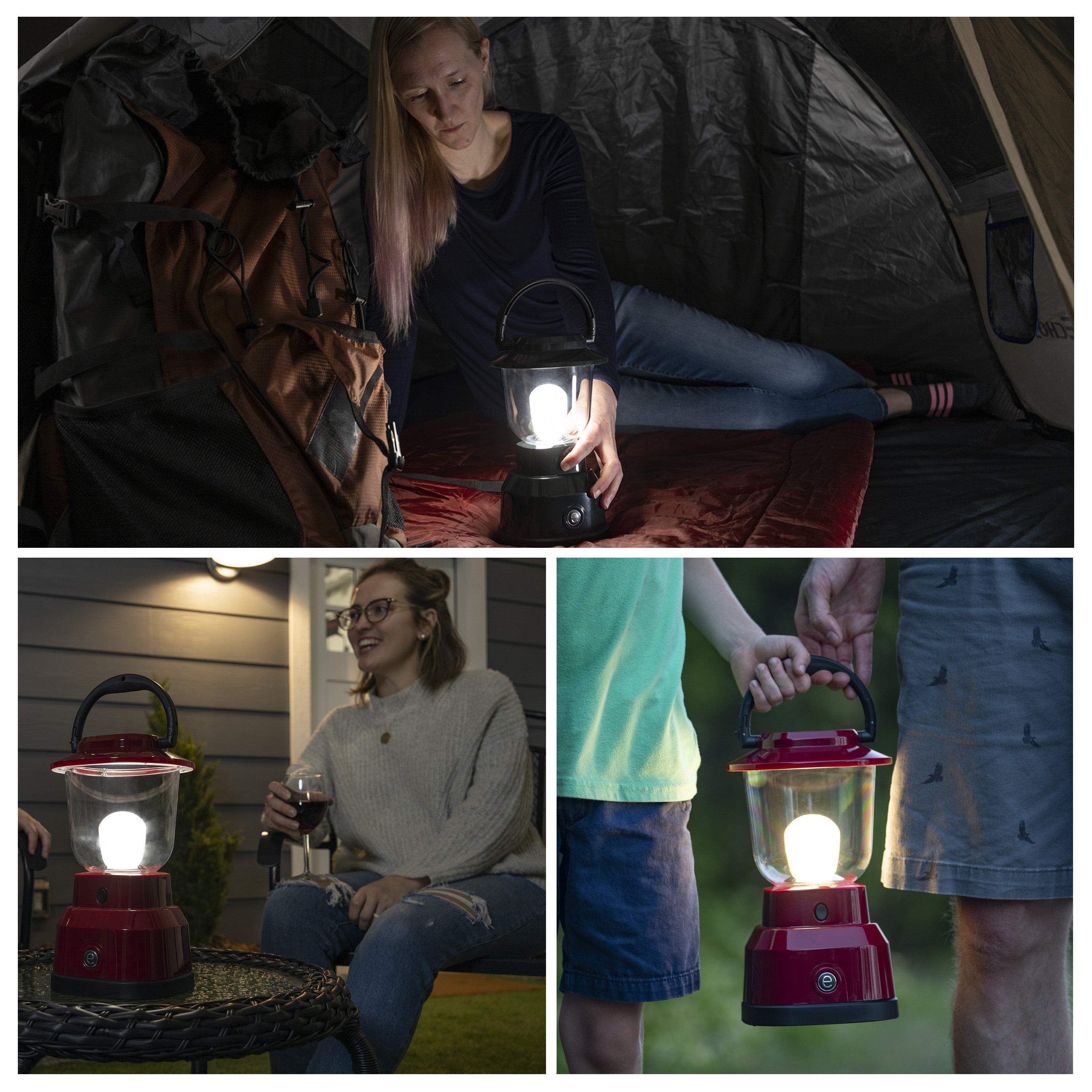 Enbrighten LED 6D USB Charging Lantern, Red