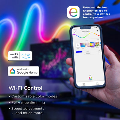 Enbrighten VIBE WiFi Indoor/Outdoor Color-Changing LED Flex Light, 8ft.