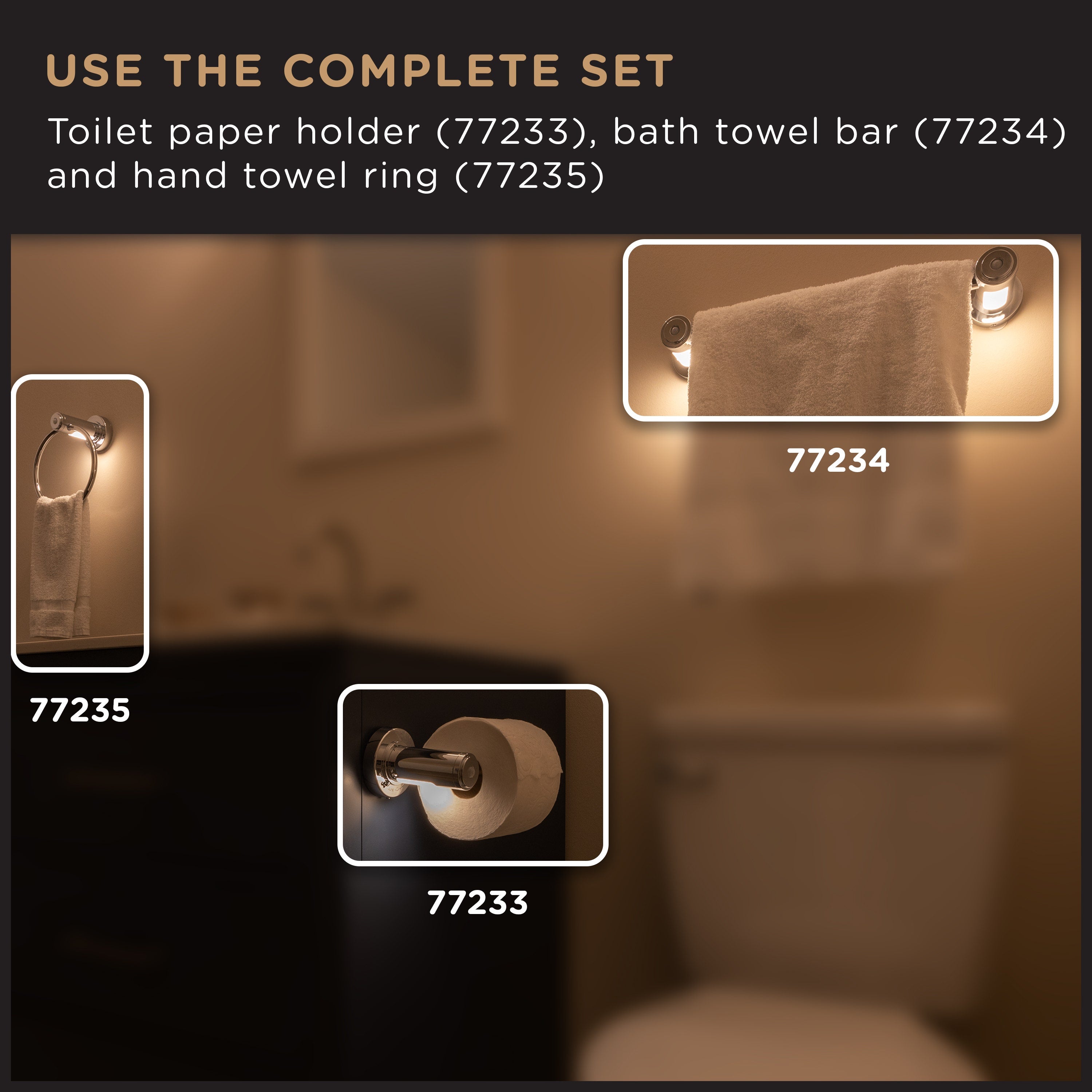 Enbrighten LED Motion Sensing Bathroom Lighting Bundle, Chrome