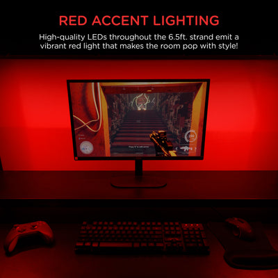 Enbrighten Basics Indoor USB-Powered Flex Light, 6.5ft., Red