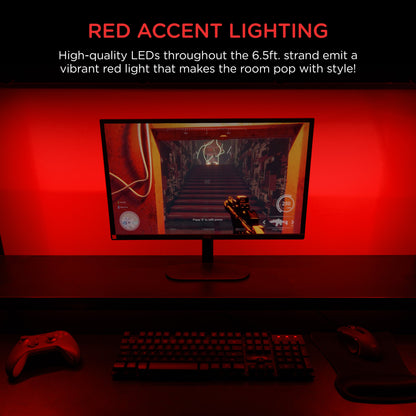 Enbrighten Basics Indoor USB-Powered Flex Light, 6.5ft., Red