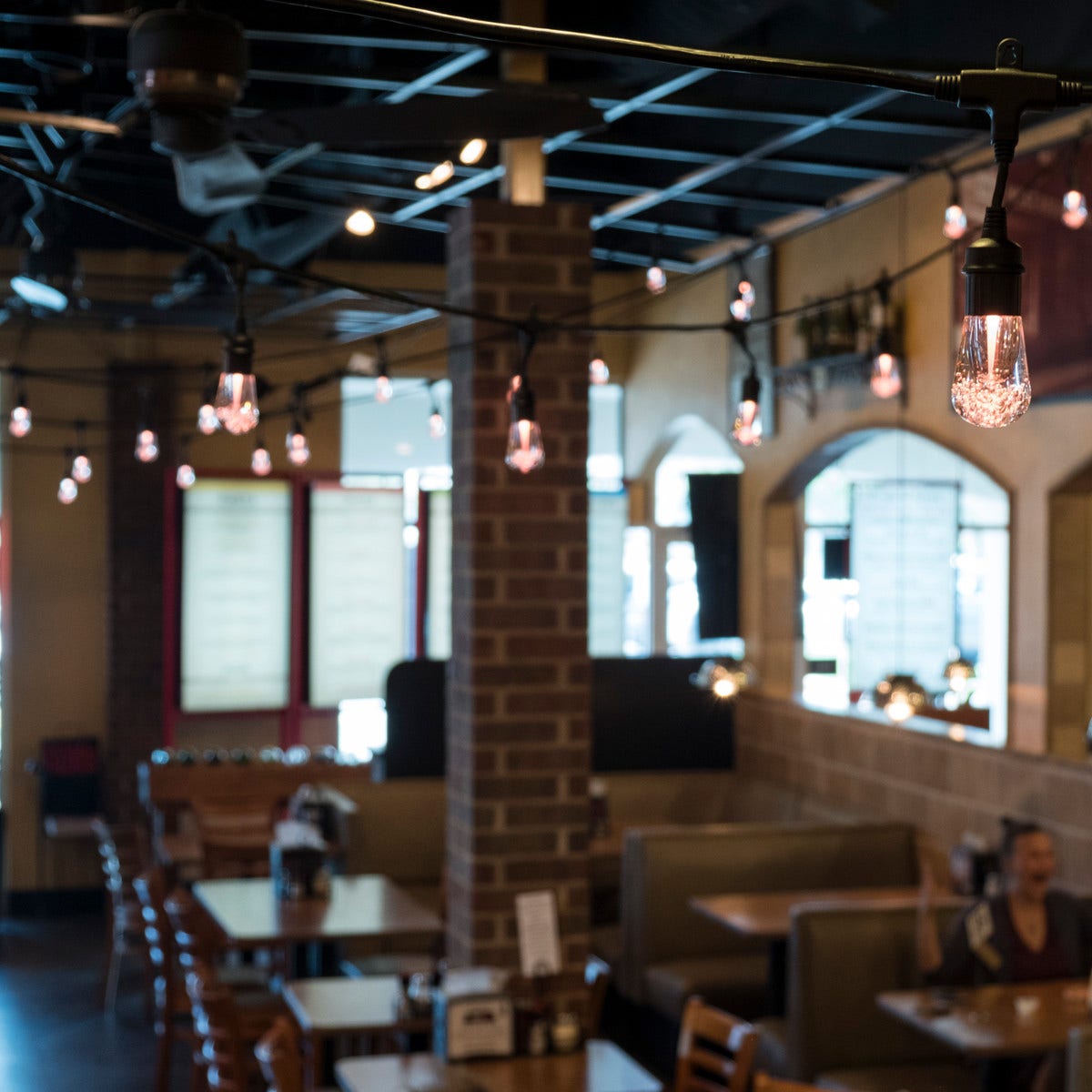 Enbrighten Vintage LED Cafe Lights, 12 Bulbs, 24ft. Black Cord