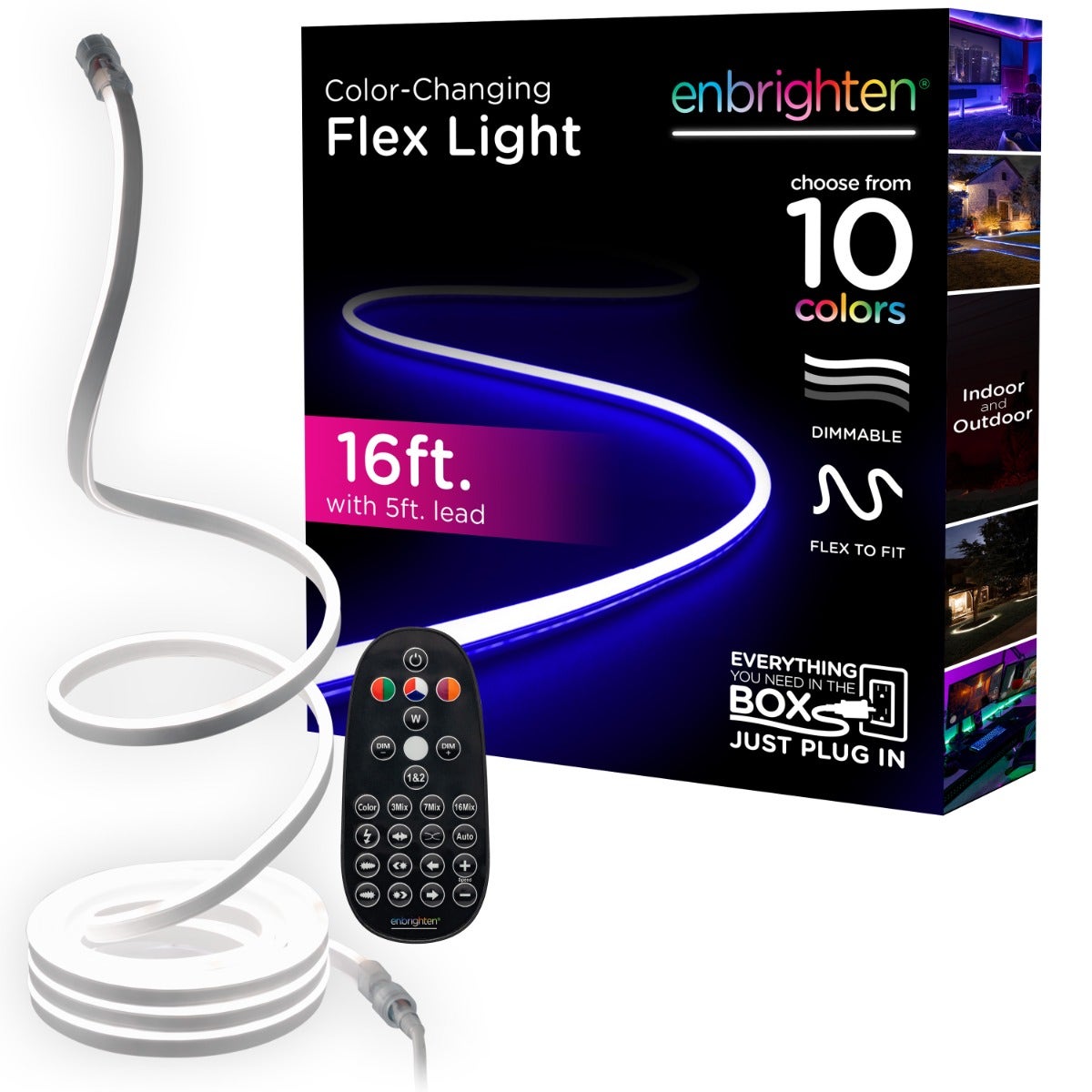 Enbrighten Indoor/Outdoor LED Flex Light, 16.5ft., Color Changing