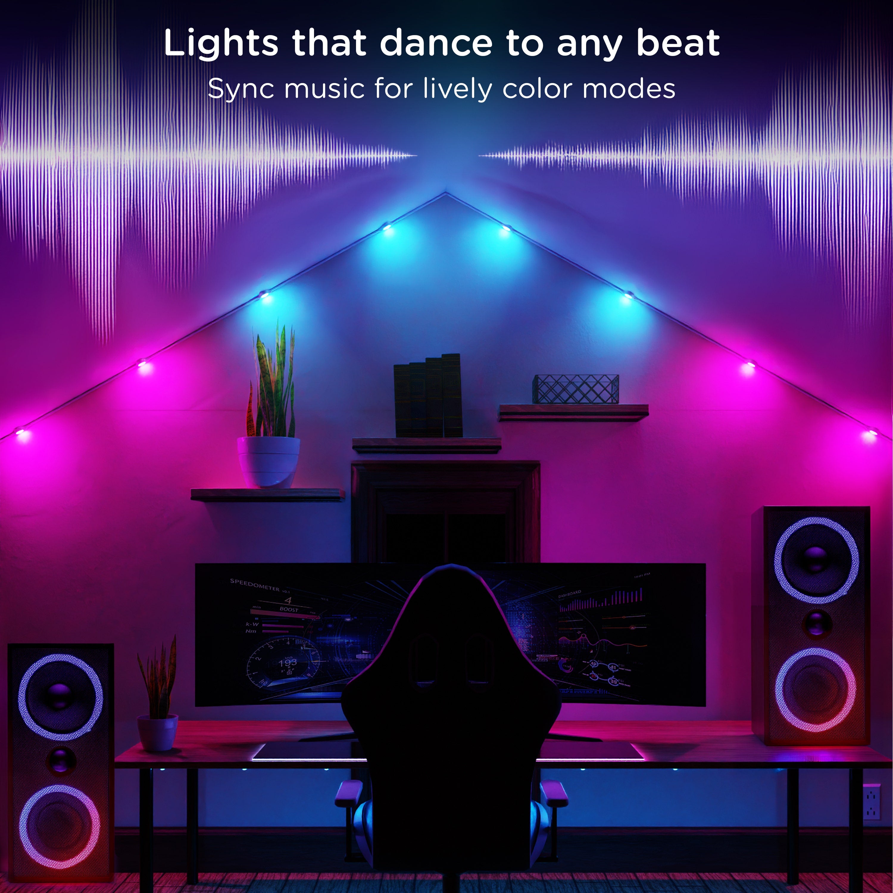 Enbrighten WiFi VIBE Spectrum Color-Changing Wall Lights Extension Strand, 12ft. White Cord