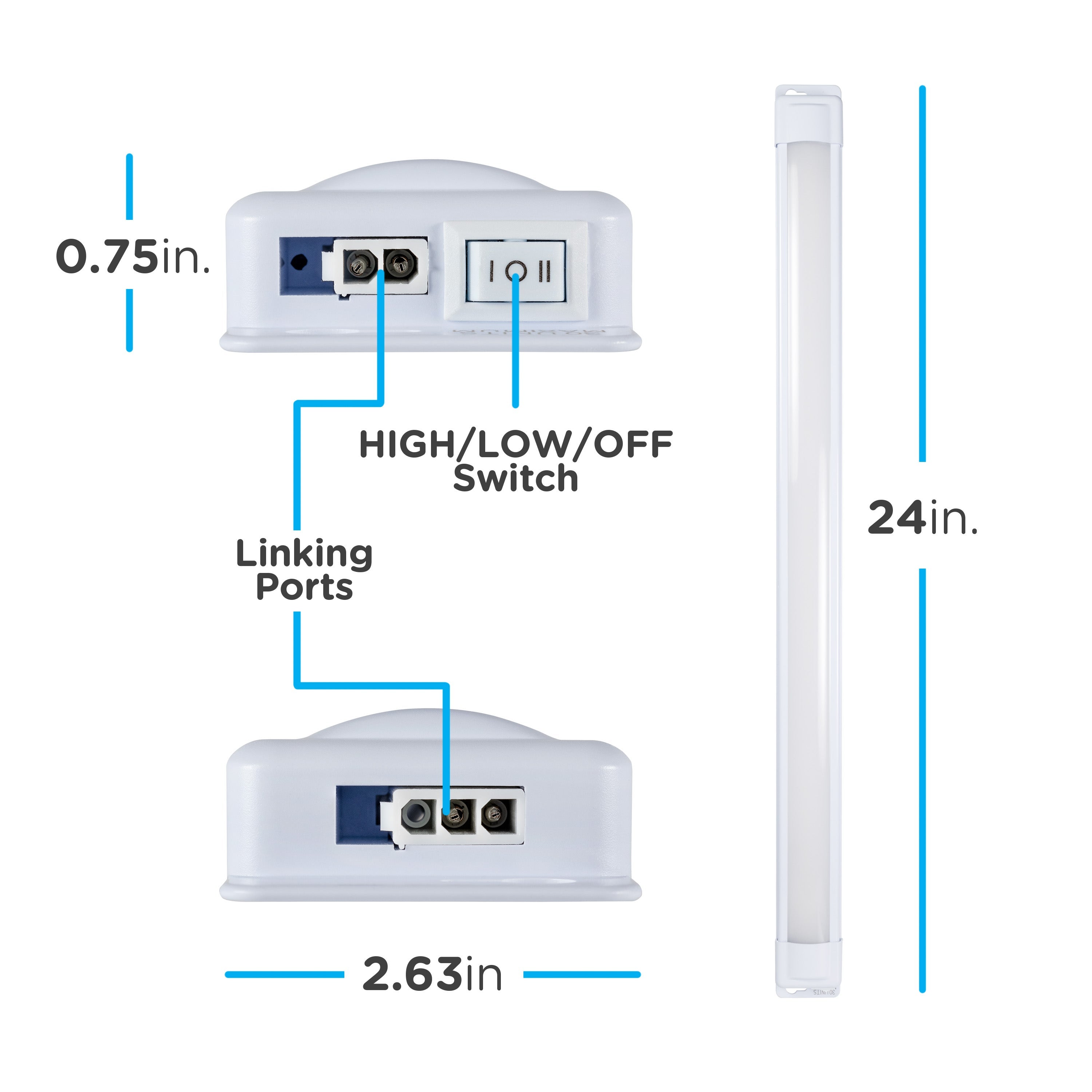 Enbrighten 24in. Plug-In LED Under Cabinet Light Fixture, White