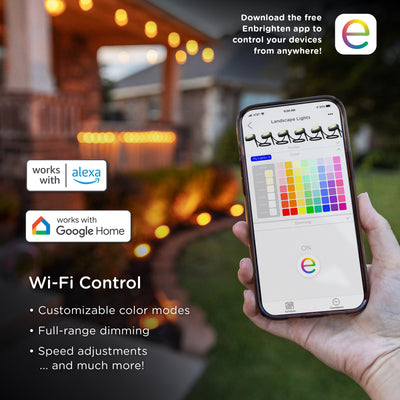 Enbrighten VIBE WiFi Color-Changing LED Landscape Lights, 6 Lights, 50ft. Black Cord