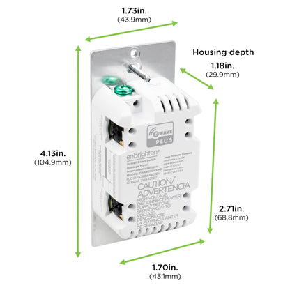 Enbrighten Z-Wave Plus Commercial Grade In-Wall Smart Paddle Switch, 700 Series, White