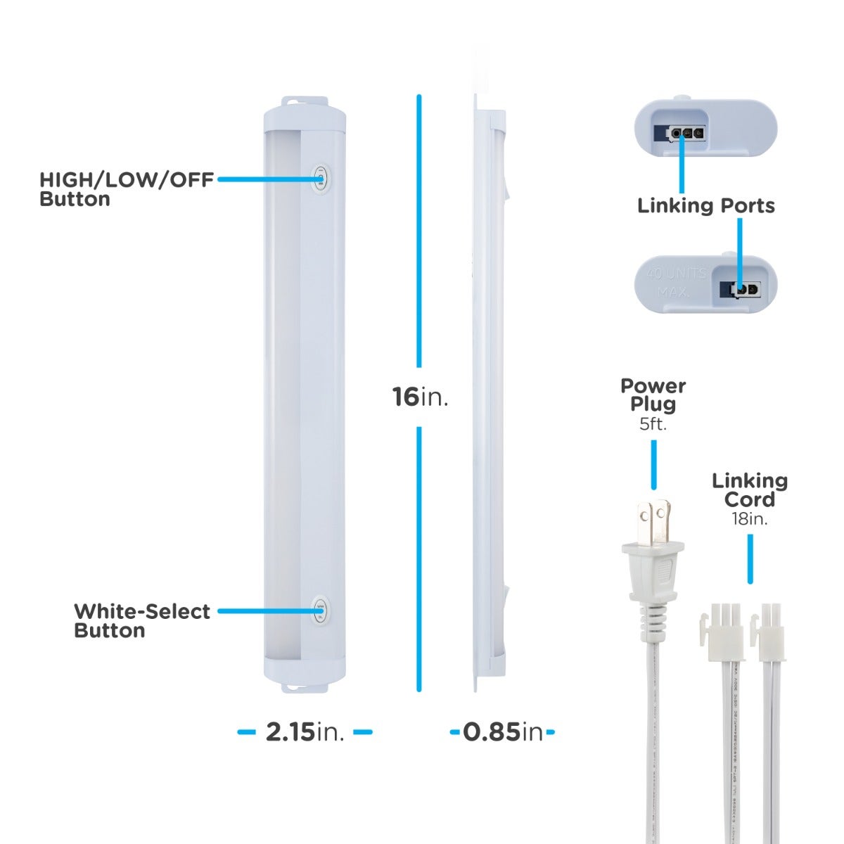 Enbrighten 16in. LED Light Fixture with White Select