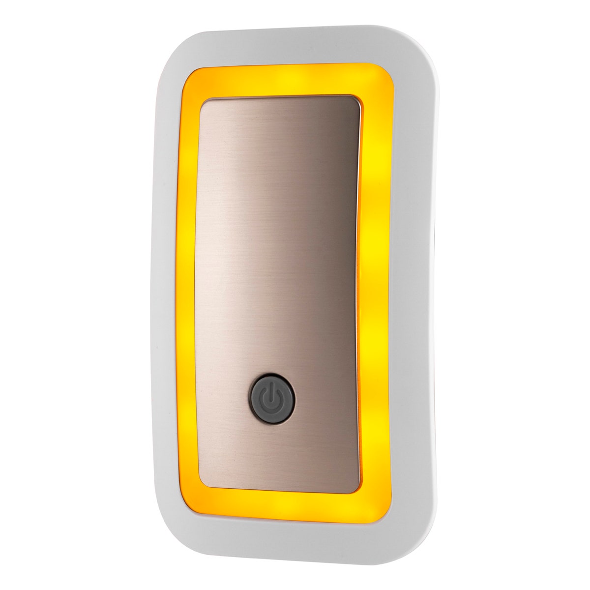 GE Enbrighten Warm Amber SleepLite Light Sensing LED Night Light, Brushed Nickel