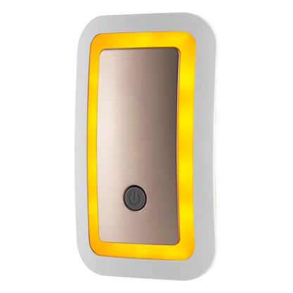 GE Enbrighten Warm Amber SleepLite Light Sensing LED Night Light, Brushed Nickel
