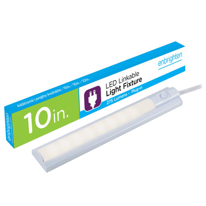 Enbrighten 10in. Plug-In LED Under Cabinet Fixture, White