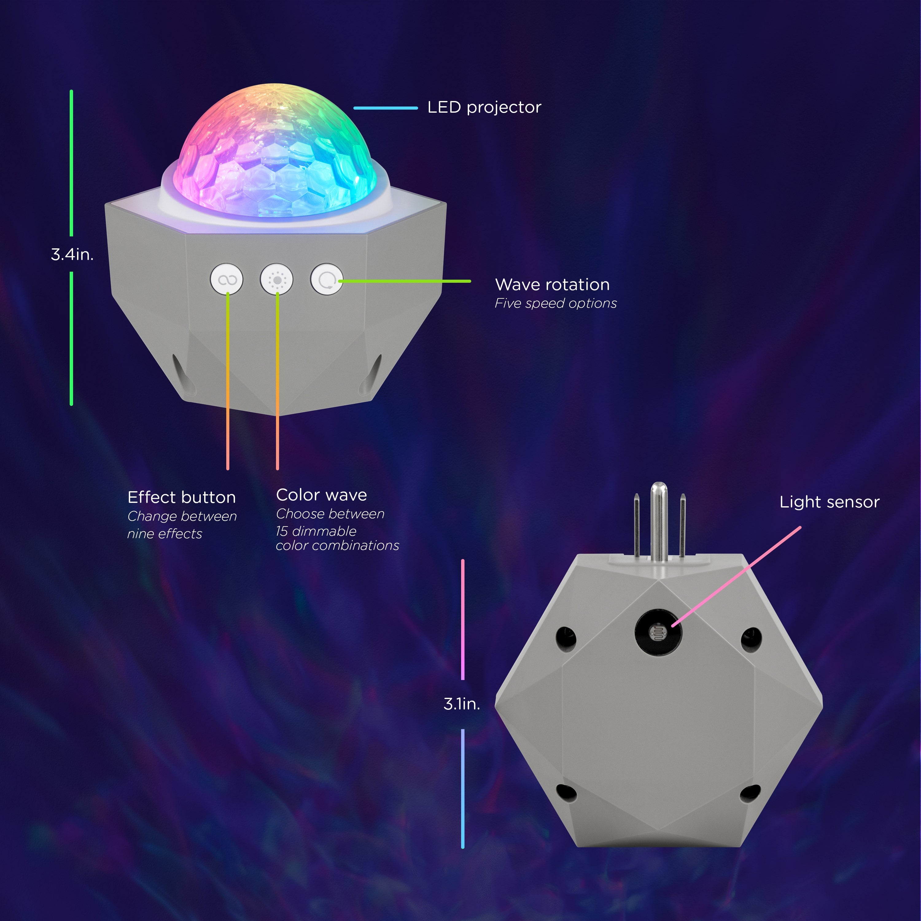 Enbrighten Galaxy Plug-In Projector LED Night Light