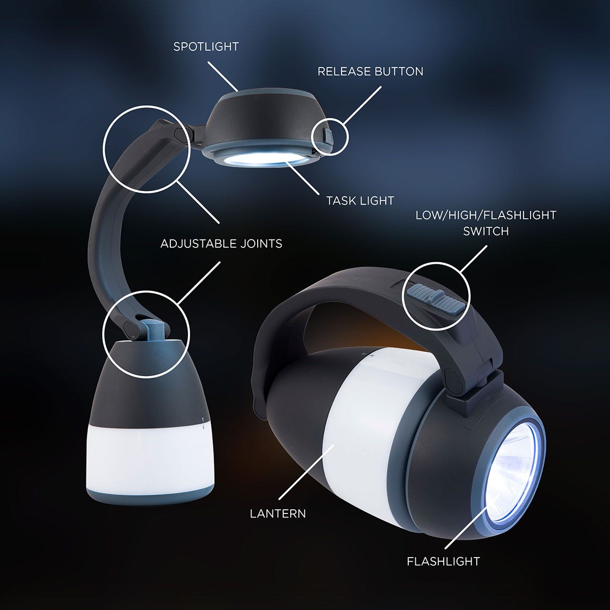 Enbrighten 3-in-1 Lantern, Black