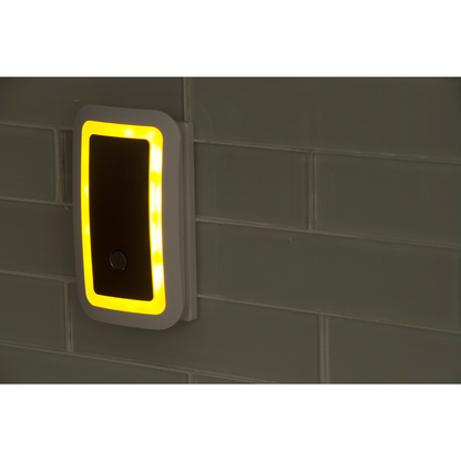 GE Enbrighten Warm Amber SleepLite Light Sensing LED Night Light, Brushed Nickel