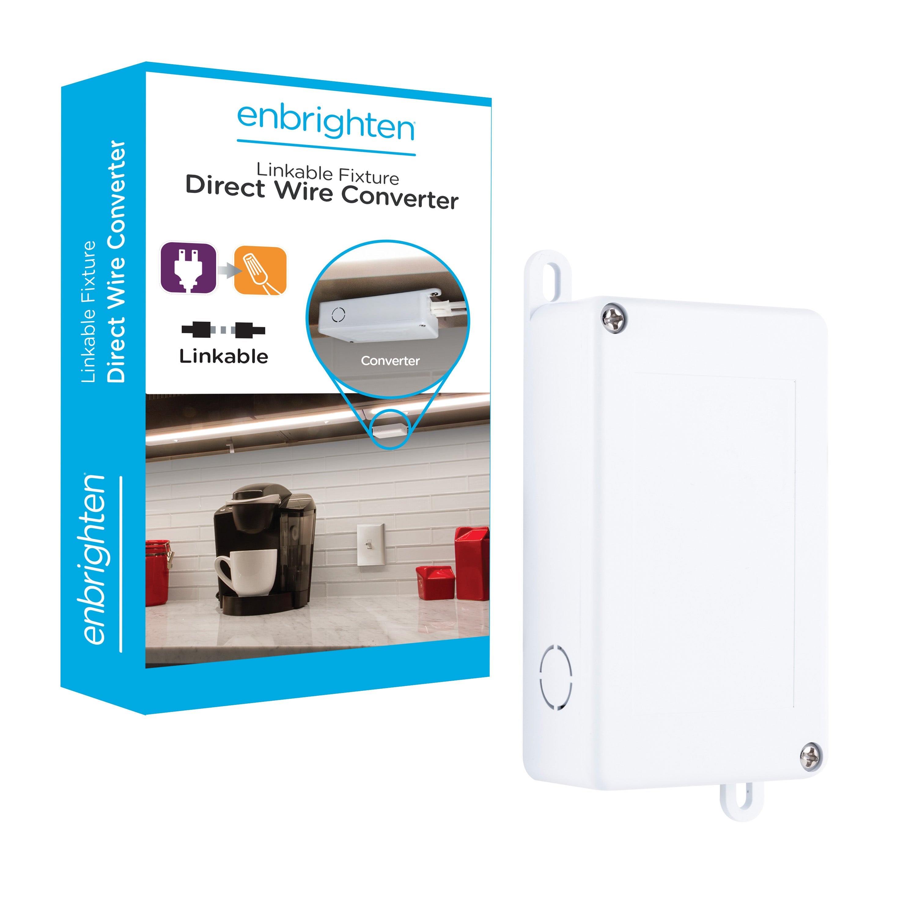 Enbrighten Direct Wire Conversion Box, White