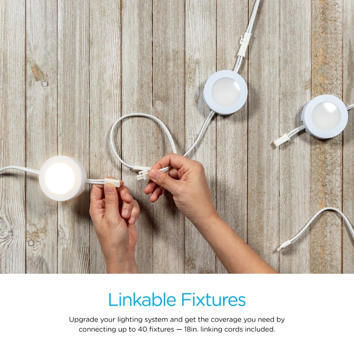 Enbrighten Linkable Recess Dimmable LED Puck Lights, 3 Lights, White