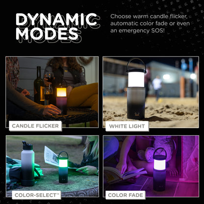 Enbrighten Color Changing LED Pop-up Lantern, White/Black