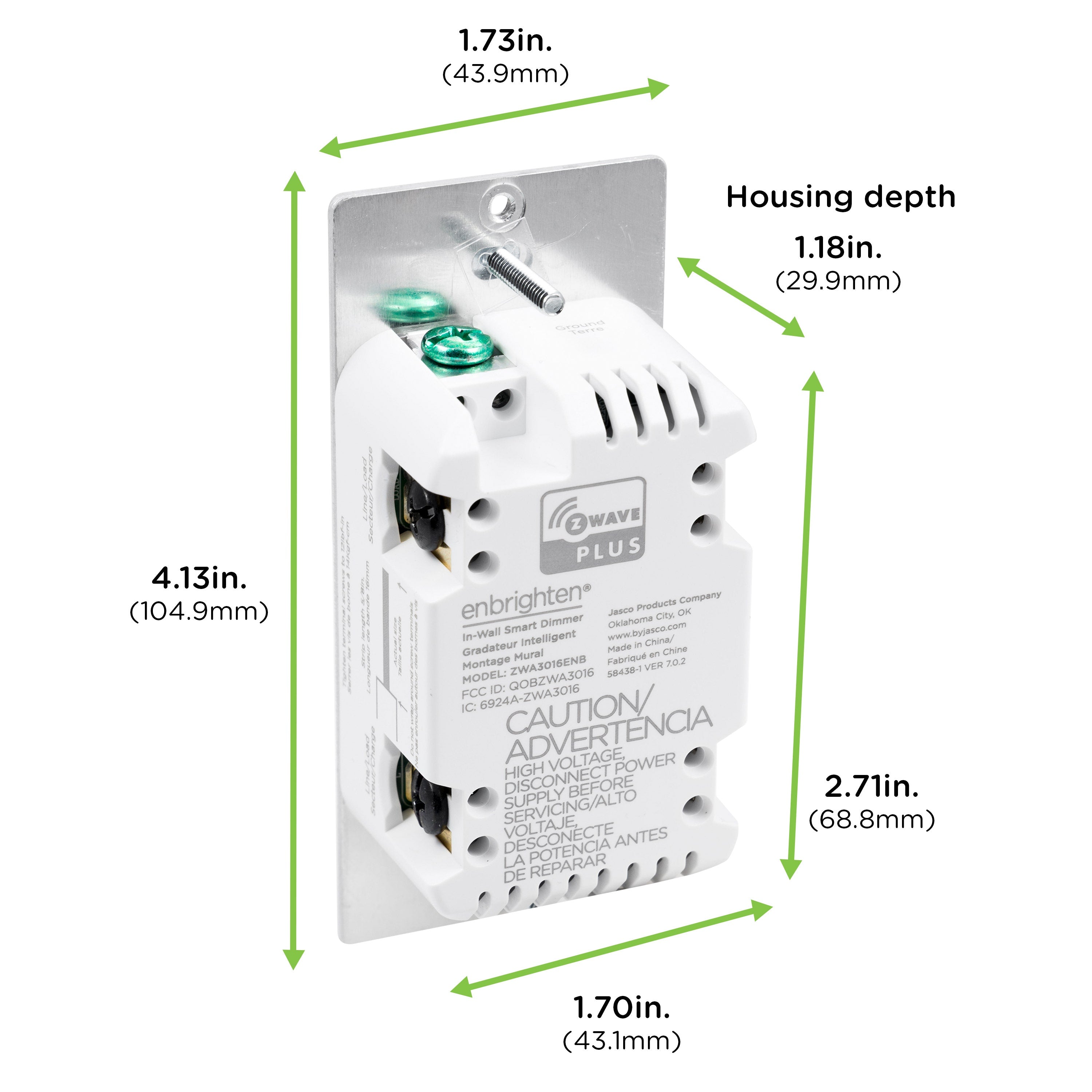 Enbrighten Z-Wave Plus In-Wall Smart Paddle Dimmer, 700 Series, White/Almond