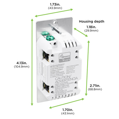 Enbrighten Z-Wave Plus In-Wall Smart Paddle Dimmer, 700 Series, White/Almond