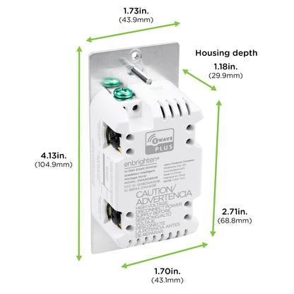 Enbrighten Z-Wave Plus In-Wall Smart Paddle Dimmer, 700 Series, White/Almond