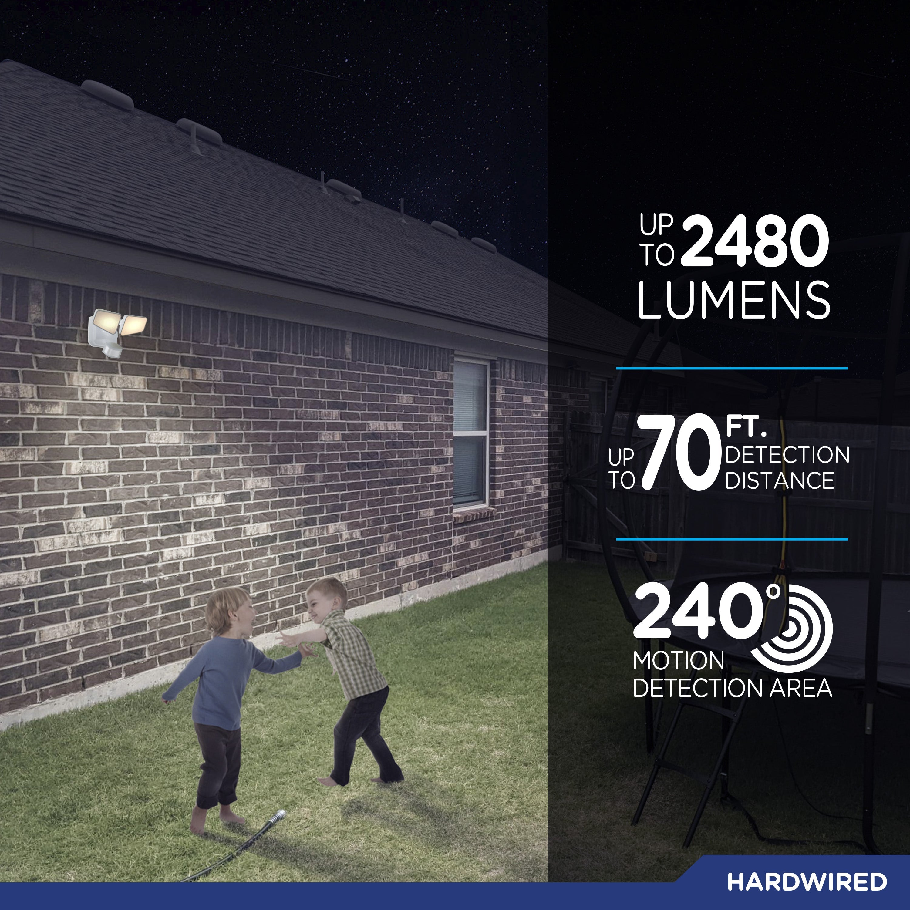 Enbrighten Outdoor 2-Head Motion-Sensing Tunable White LED Security Light, White