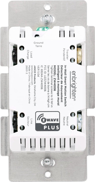 Enbrighten Z-Wave In-Wall Smart Motion Switch, White/Almond