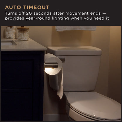 Enbrighten LED Motion Sensing Toilet Paper Holder Light, Chrome