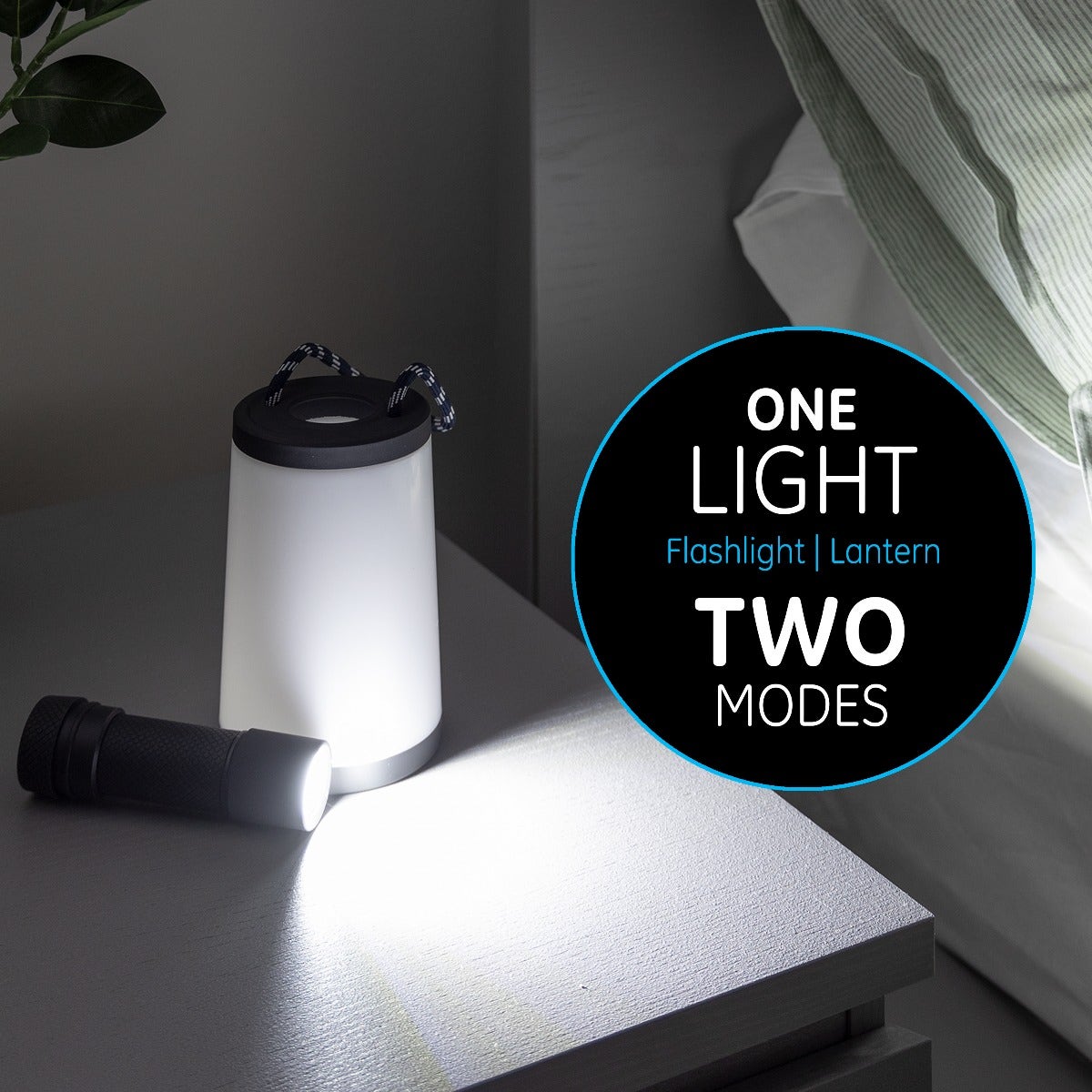 Enbrighten 2-in-1 LED Lantern, Black