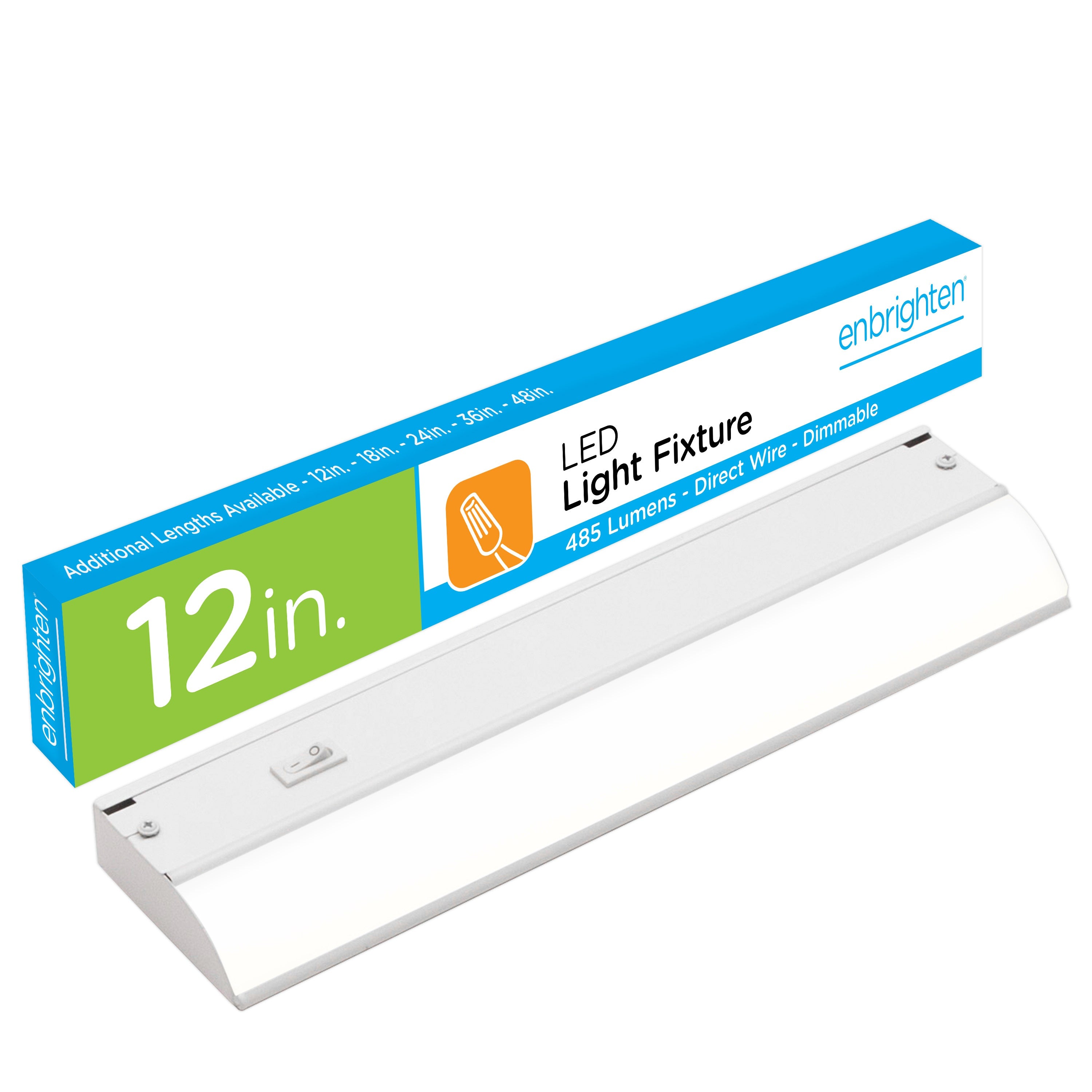 Enbrighten 12 in. Direct Wire LED Under Cabinet Light Fixture, White