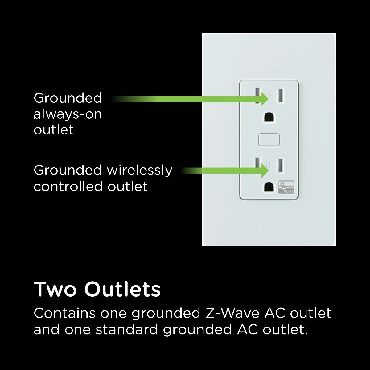 Enbrighten Z-Wave In-Wall Tamper-Resistant Smart Outlet, White