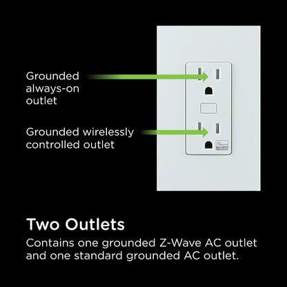 Enbrighten Z-Wave In-Wall Tamper-Resistant Smart Outlet, White