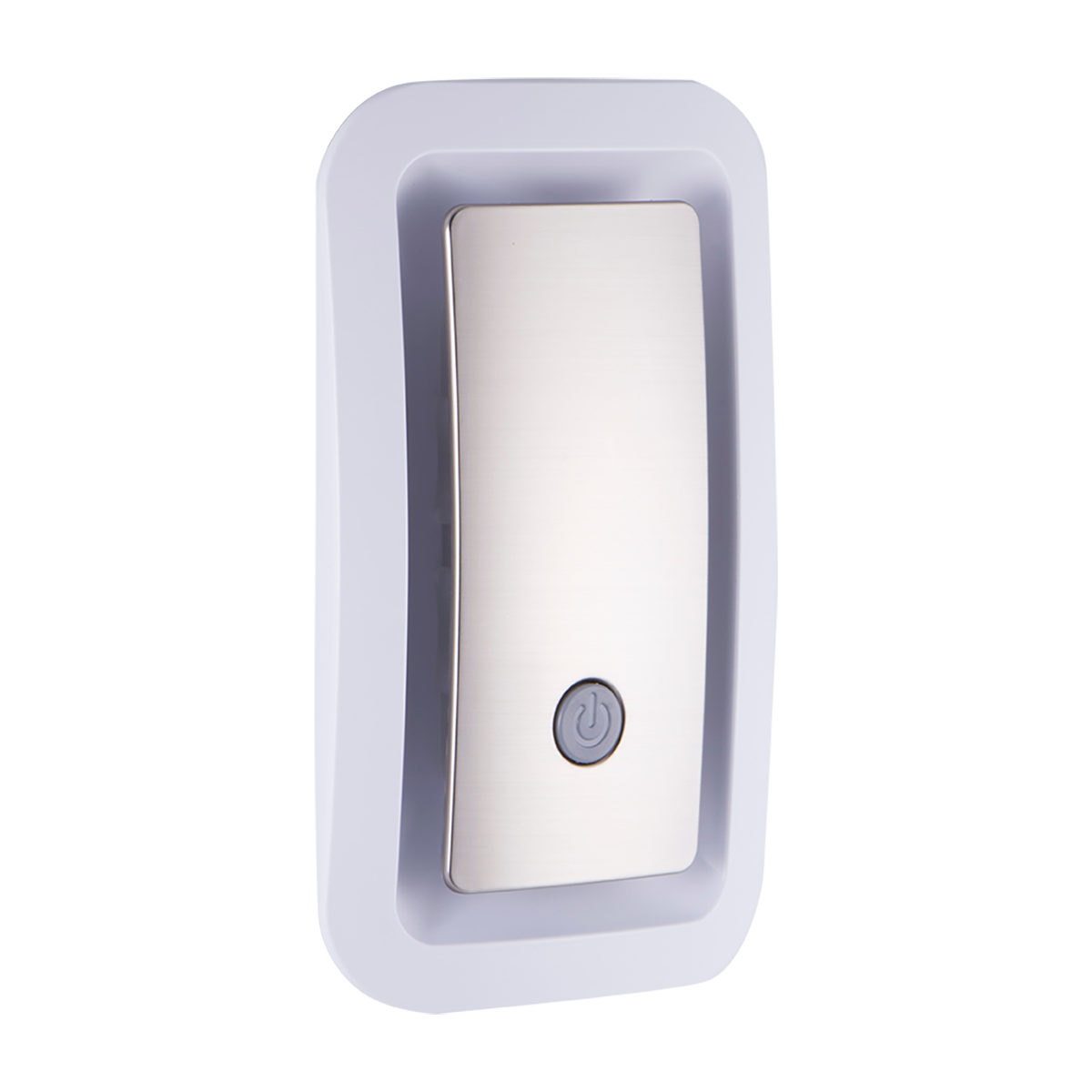 GE Enbrighten Warm Amber SleepLite Light Sensing LED Night Light, Brushed Nickel
