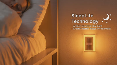 Enbrighten SleepLite Night Light, Motion Select, Motion-Boost, Amber LED, Coverlite, Backlit, White