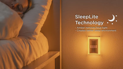 Enbrighten SleepLite Night Light, Motion Select, Motion-Boost, Amber LED, Coverlite, Backlit, White