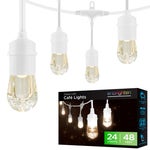 Enbrighten Classic LED Cafe Lights, 24 Bulbs, 48ft. White Cord