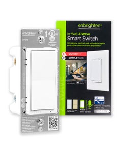 Enbrighten Z-Wave In-Wall Smart Switch with QuickFit™ and SimpleWire™, White/Almond